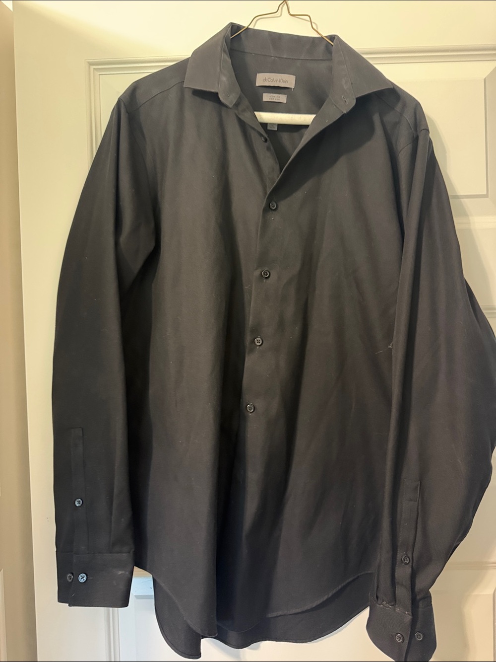 Calvin Klein Men’s Black Long-Sleeve Button Shirt